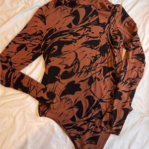 a new day Brown and Black Patterned Top